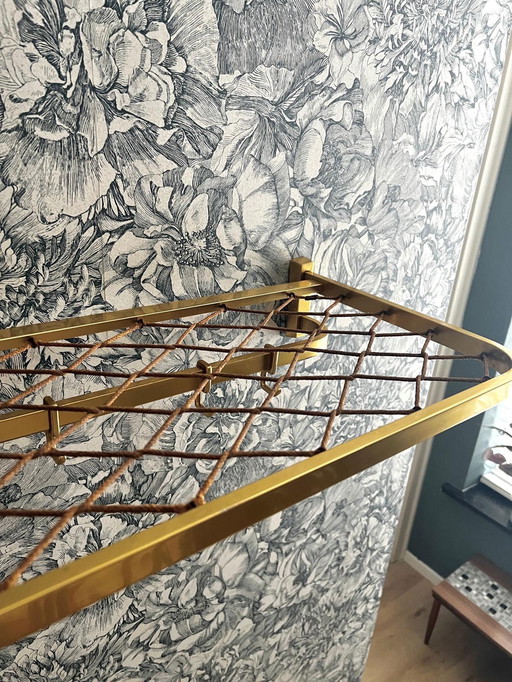 Goldfarbener Garderobenständer Train Modell mit Hutablage und Haken 60cm breit