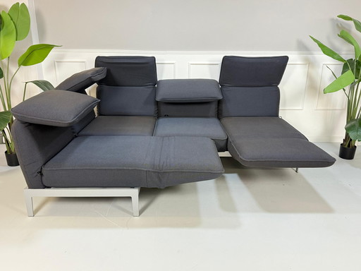 Rolf Benz Mera 386 Sofa Stoff Grau Blau Couch