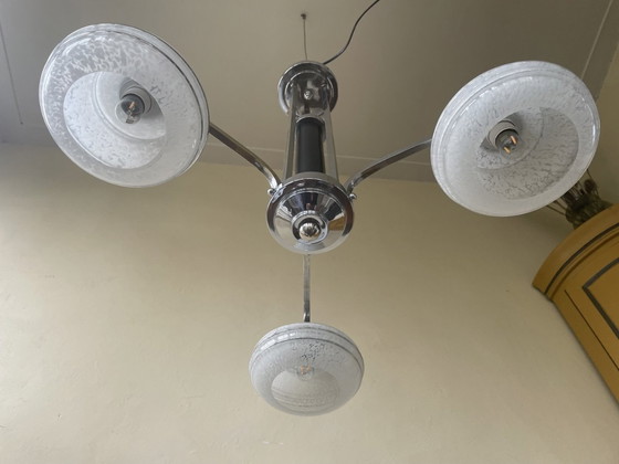 Image 1 of Lampe Hängeleuchte 1940er Jahre Französisch 3 Arme