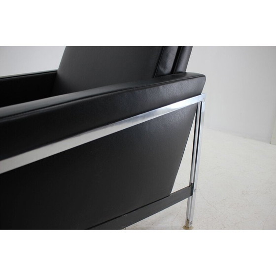 Image 1 of Paar Vintage-Sessel aus Stahl und Leder von Lübke, Deutschland 1960