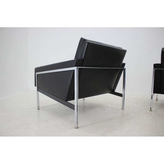 Image 1 of Paar Vintage-Sessel aus Stahl und Leder von Lübke, Deutschland 1960