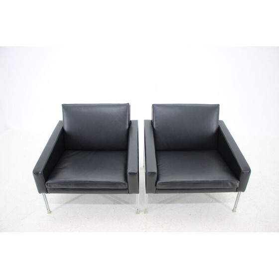 Image 1 of Paar Vintage-Sessel aus Stahl und Leder von Lübke, Deutschland 1960