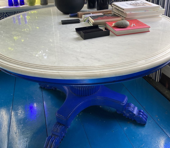 Image 1 of Runder Tisch aus Marmor - blau