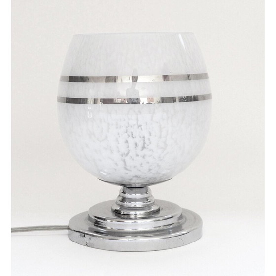 Image 1 of Vintage-Lampe aus Clichy-Glas und Silber