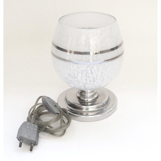 Image 1 of Vintage-Lampe aus Clichy-Glas und Silber