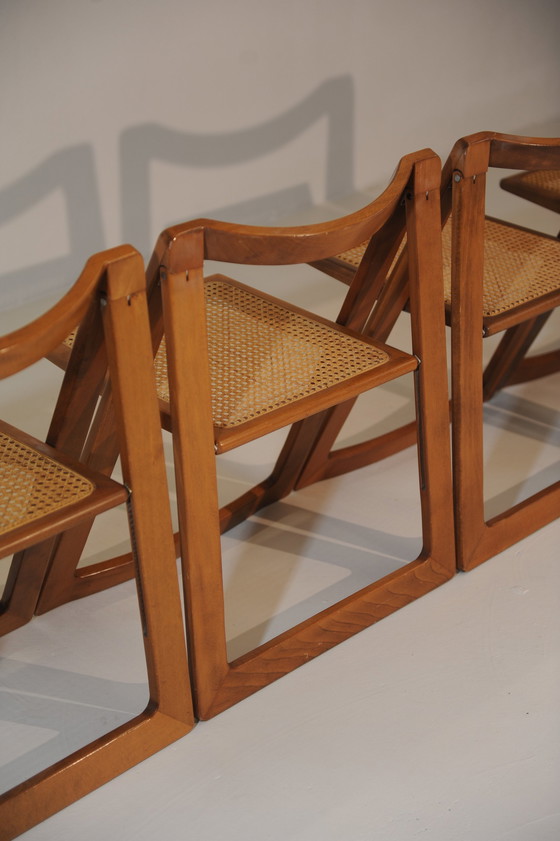 Image 1 of 4x Aldo Jacober & D'Aniello "Trieste" Klappstühle für Bazzani, 1966, Italien