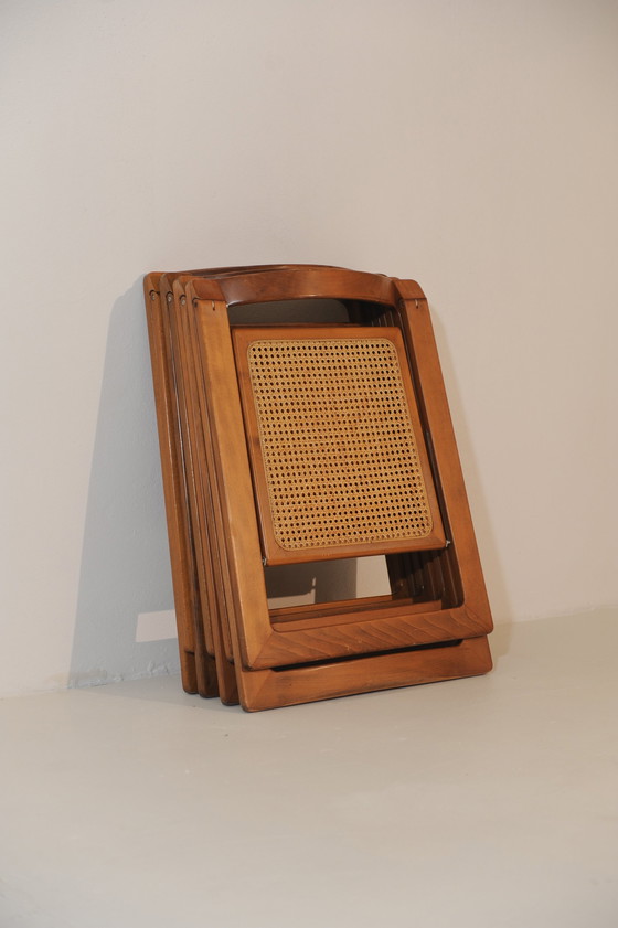 Image 1 of 4x Aldo Jacober & D'Aniello "Trieste" Klappstühle für Bazzani, 1966, Italien