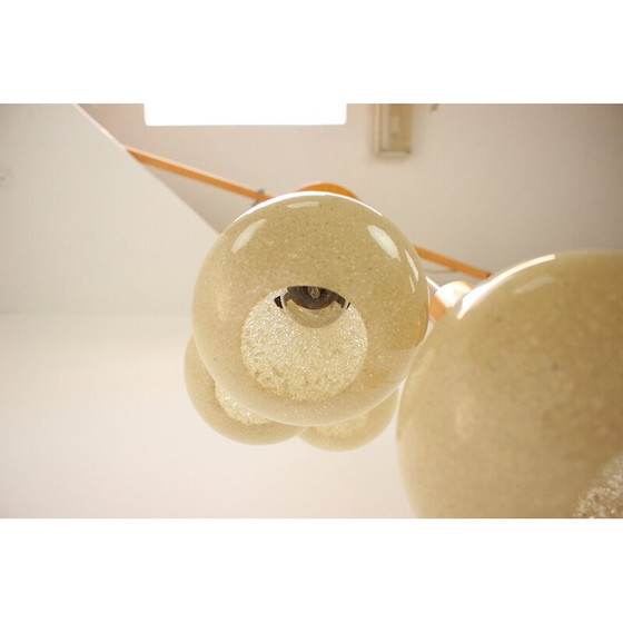 Image 1 of Vintage-Hängeleuchte aus Holz und Kunststoff, Tschechoslowakei 1970