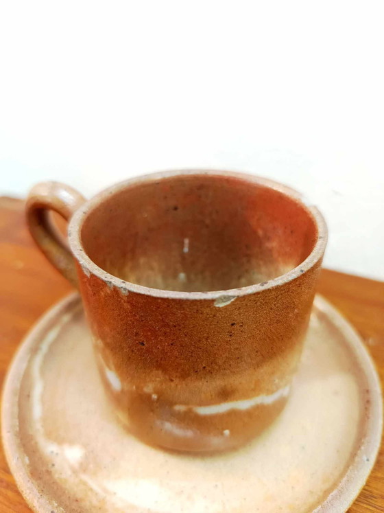 Image 1 of 6X Vintage Steingut Kaffeetassen Um 1960