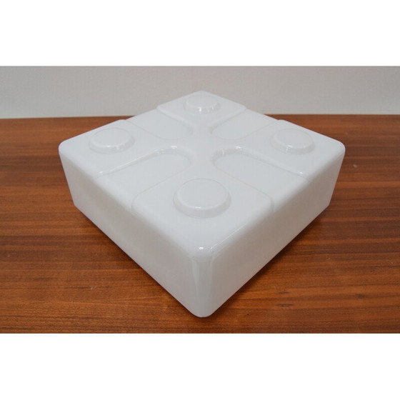 Image 1 of Vintage Deckenlampe aus Glas und Metall, Tschechoslowakei 1970