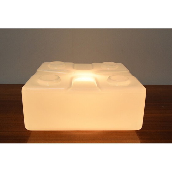 Image 1 of Vintage Deckenlampe aus Glas und Metall, Tschechoslowakei 1970