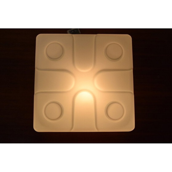 Image 1 of Vintage Deckenlampe aus Glas und Metall, Tschechoslowakei 1970