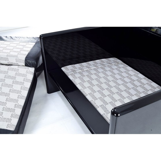 Image 1 of Alter schwarzer Ledersessel Simone von Ufficio Progetti Gavina für Simon International, Italien 1970er