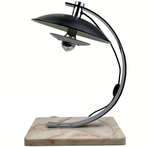 Schreibtisch oder Tischlampe mit rosa Marmorsockel, 1950S