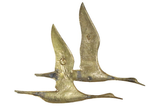 Image 1 of 2 x Wandvogel aus Messing