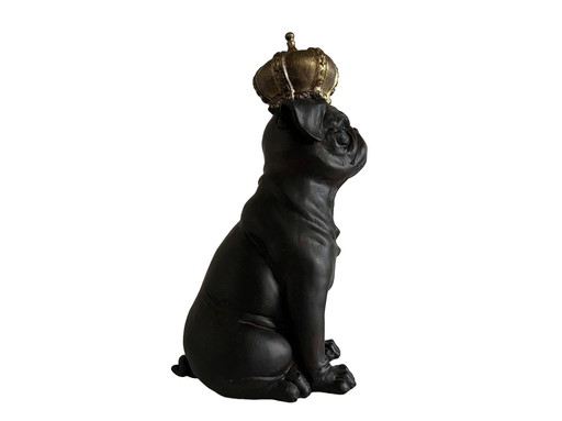 Königliche sitzende Mops-Statue - 30 cm hoch