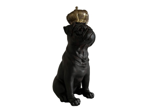 Königliche sitzende Mops-Statue - 30 cm hoch