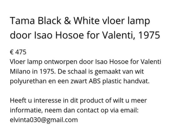 Image 1 of TAMA Stehleuchte Valenti