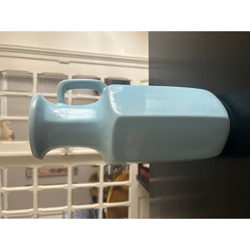 Vintage glasierte blaue Keramikvase für Scheurich West, Westdeutschland 1970