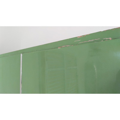 Grüner und verchromter Vintage-Schrank von Rudolf Vichr, Tschechoslowakei 1930