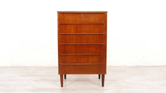Image 1 of Vintage Dänische Kommode | Teak | 6 Schubladen | 106 Cm