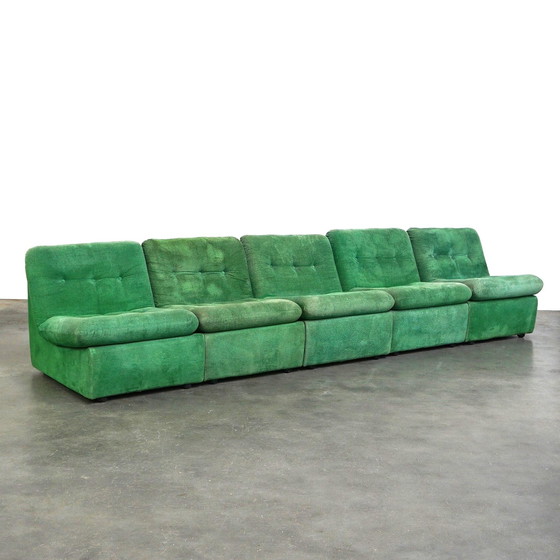 Image 1 of Grünes Design-Sofa aus den 1970er Jahren mit 5 Elementen