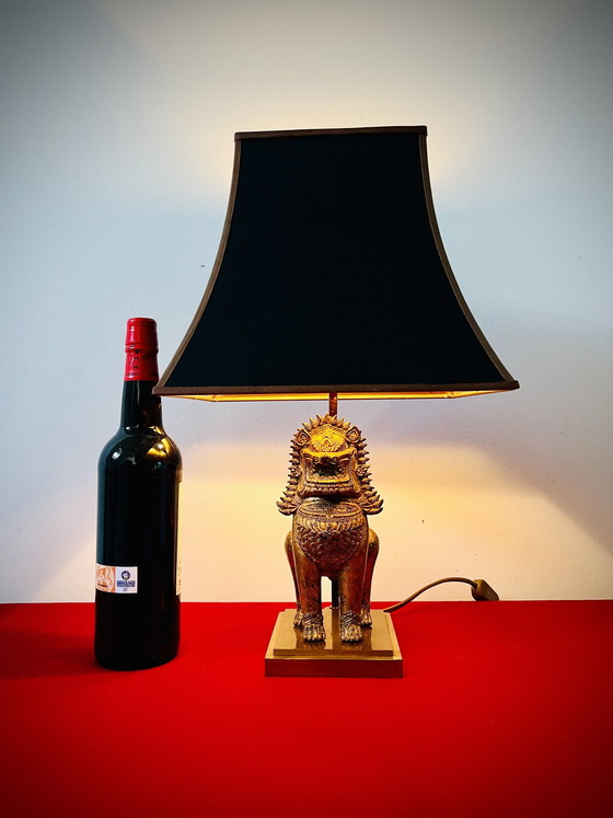 Image 1 of Vintage Thai Singha Lion / Foo Dog Tischlampe - im "Maison Jansen Stil"- 1960er Jahre