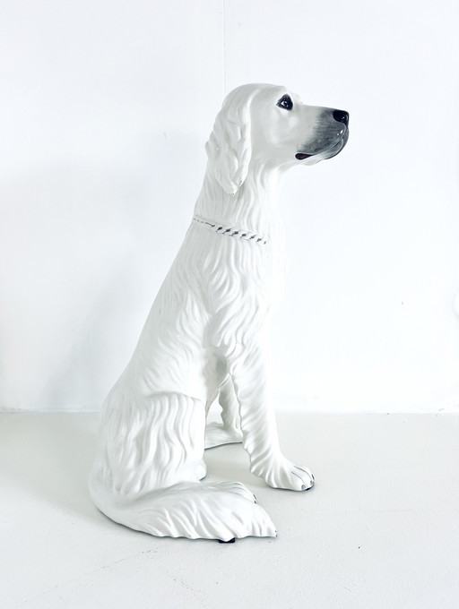 Englischer Setter aus Keramik, Italien 1970er Jahre