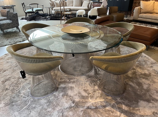 Knoll International Warren Platner Esszimmerstuhl Samt