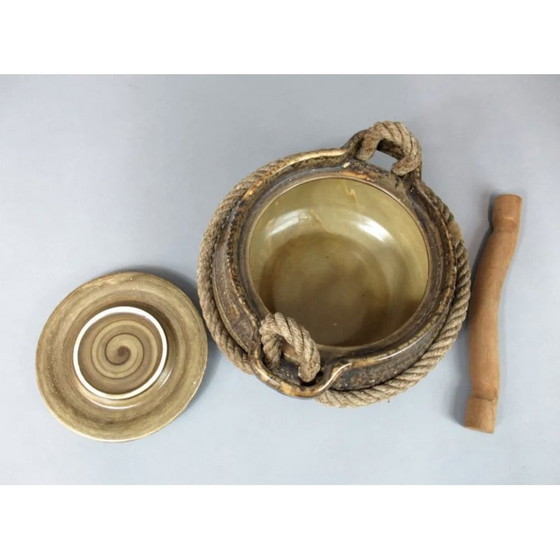 Image 1 of Vintage-Terrine und 10 Keramikteller für Potier de l'Abbaye, 1960er Jahre