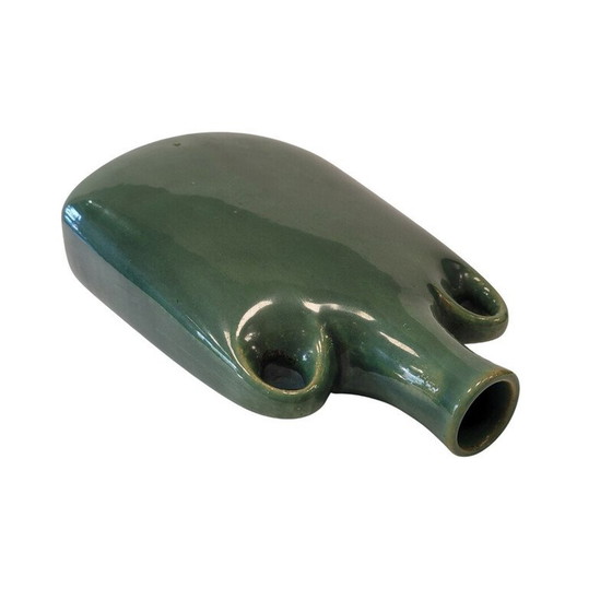 Image 1 of Handgefertigte Vintage-Vase in organischem Grün, Frankreich 1970