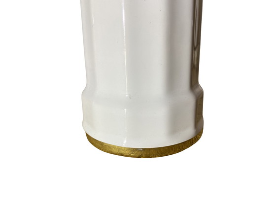 Image 1 of Vintage Søholm Tischlampen Weiß/Gold