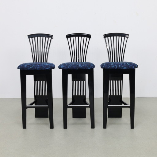 3x Postmoderner Barhocker von Pietro Constantini, 1980er Jahre