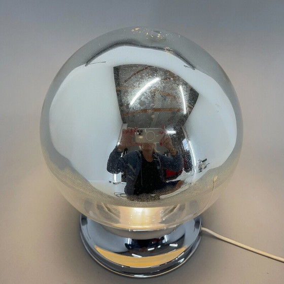Image 1 of Italienische Tischlampe aus Chrom und Glas, 1960er Jahre
