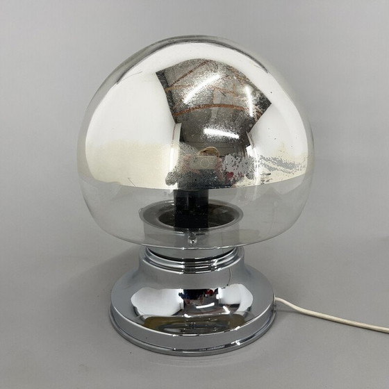 Image 1 of Italienische Tischlampe aus Chrom und Glas, 1960er Jahre