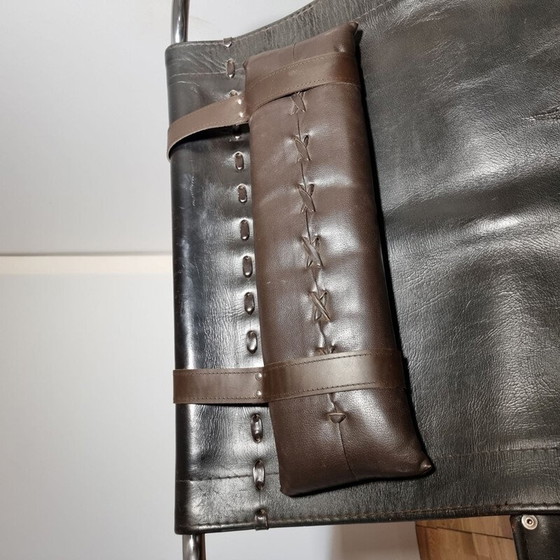 Image 1 of Ein Paar Vintage-Sessel aus Holz und Leder von Sonja Wasseur für Wasseur Studio, Niederlande 1960