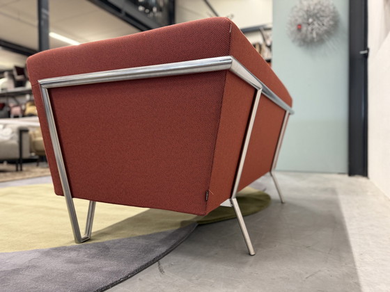 Image 1 of Harvink New Jazz Sofa 2 Sitzer Rot Opera Stoff & Schwarz Leder