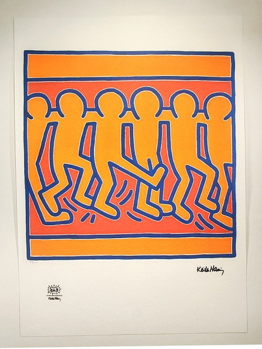 1990S Keith Haring Limited Edition Lithographie Mit Bleistift nummeriert.