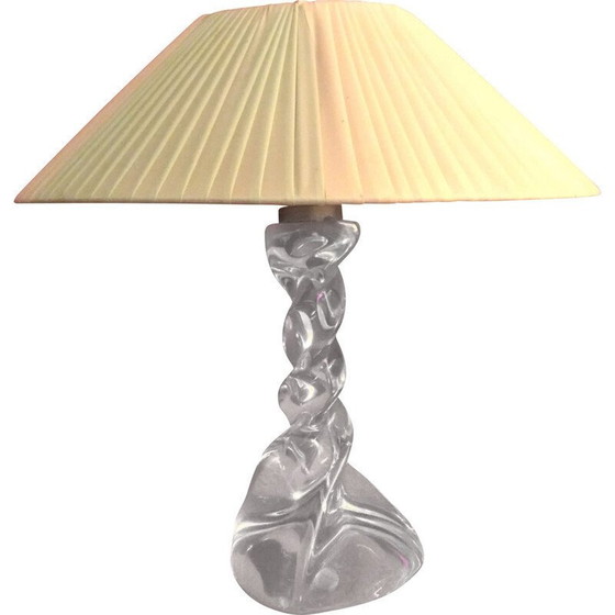 Image 1 of Lorrraine-Kristall-Lampe mit plissiertem Rhodoid-Schirm, 1950