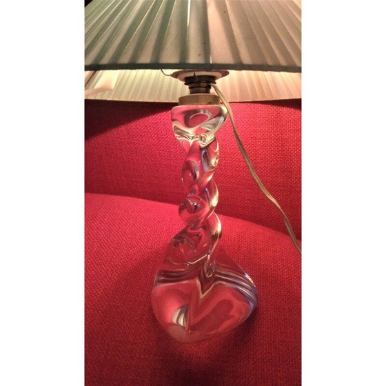 Image 1 of Lorrraine-Kristall-Lampe mit plissiertem Rhodoid-Schirm, 1950