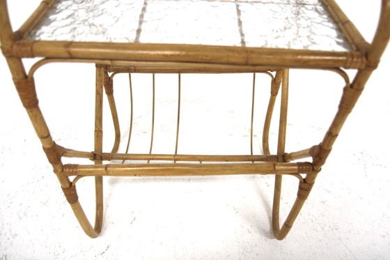 Image 1 of Skandinavischer Beistelltisch aus Rattan, Schweden, 1960