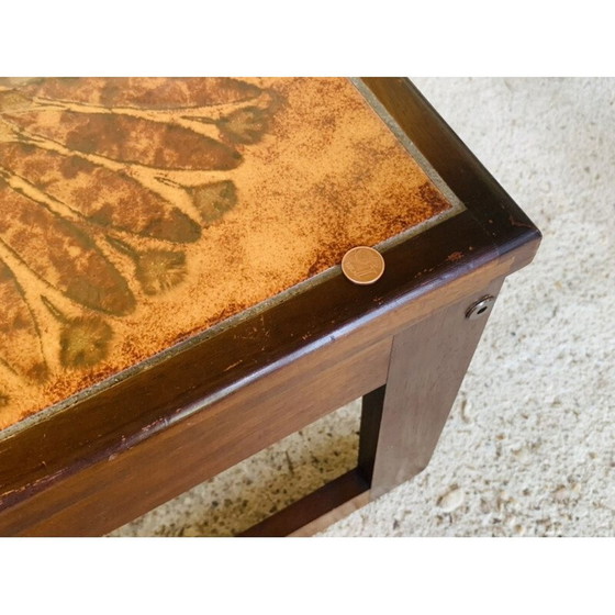 Image 1 of Vintage Teakholz und Keramik Nisttische, Dänemark 1960