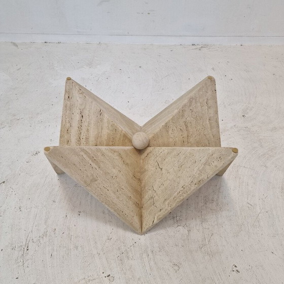 Image 1 of Vintage Couchtisch aus Travertin, Italien 1980