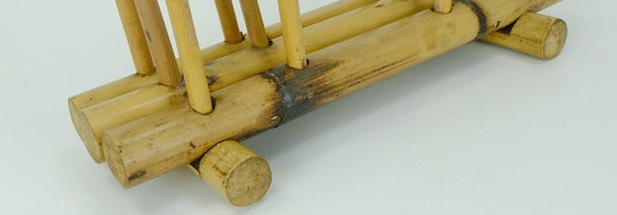 Image 1 of vintage 1950s 60s mid century magazine rack bamboo hawaii tiki style