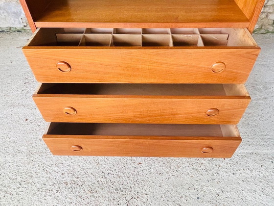 Image 1 of Vintage, Teak Bücherregal mit Schubladen, skandinavischer Stil 1960S