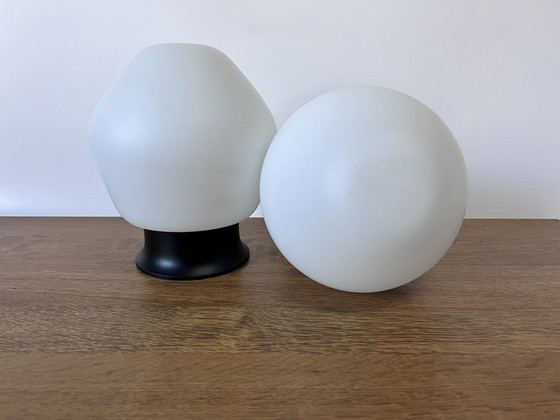 Image 1 of 1X Vintage Weiß Opal Glas Decke Lampe Philips Im Stil des Bauhaus