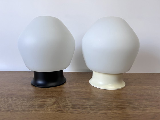 Image 1 of 1X Vintage Weiß Opal Glas Decke Lampe Philips Im Stil des Bauhaus