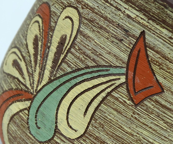 Image 1 of Großer Blumentopf aus der mid century von Dümler & Breiden, geschnitztes Dekor mit Motiv