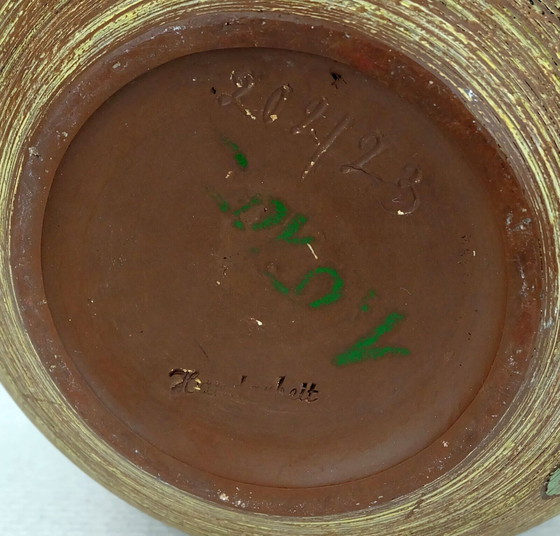 Image 1 of Großer Blumentopf aus der mid century von Dümler & Breiden, geschnitztes Dekor mit Motiv