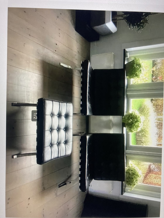 Image 1 of 2x Fasem Barcelona Stühle mit Ottomane